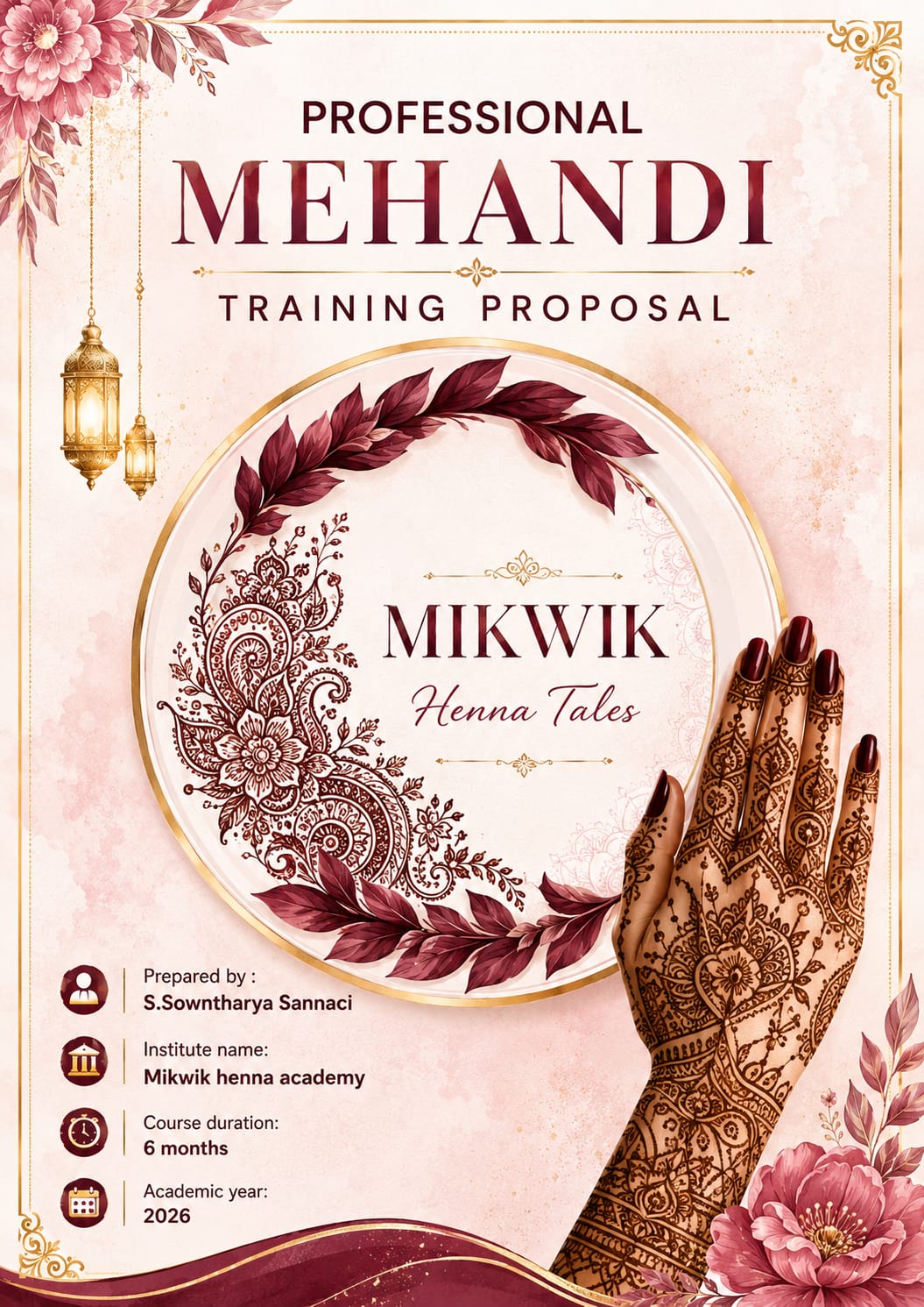 Mikwik professional mehndi training proposal